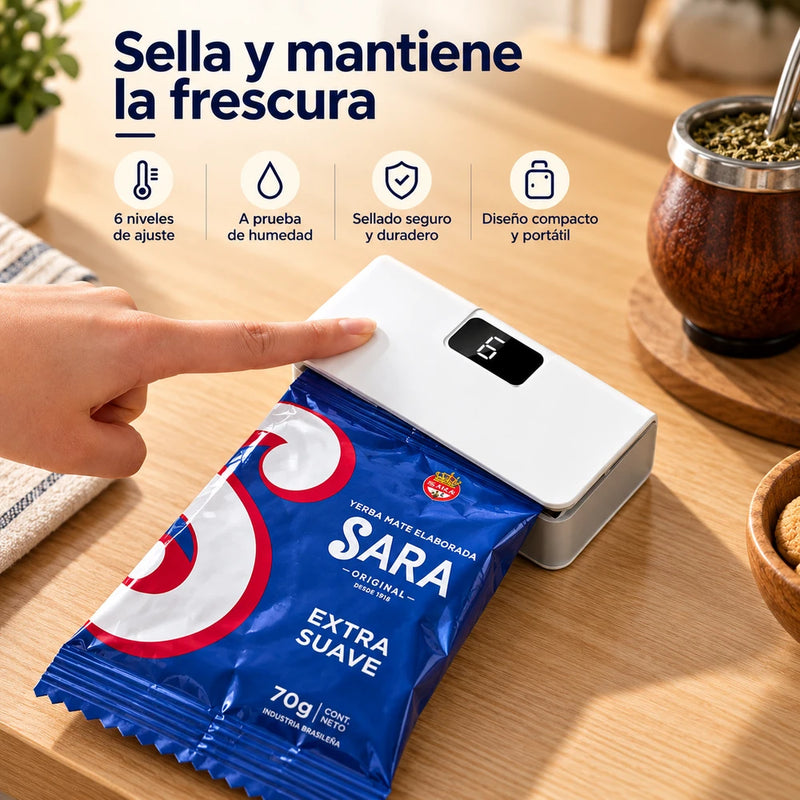 Sellador de Bolsas Digital con Imán para Heladera