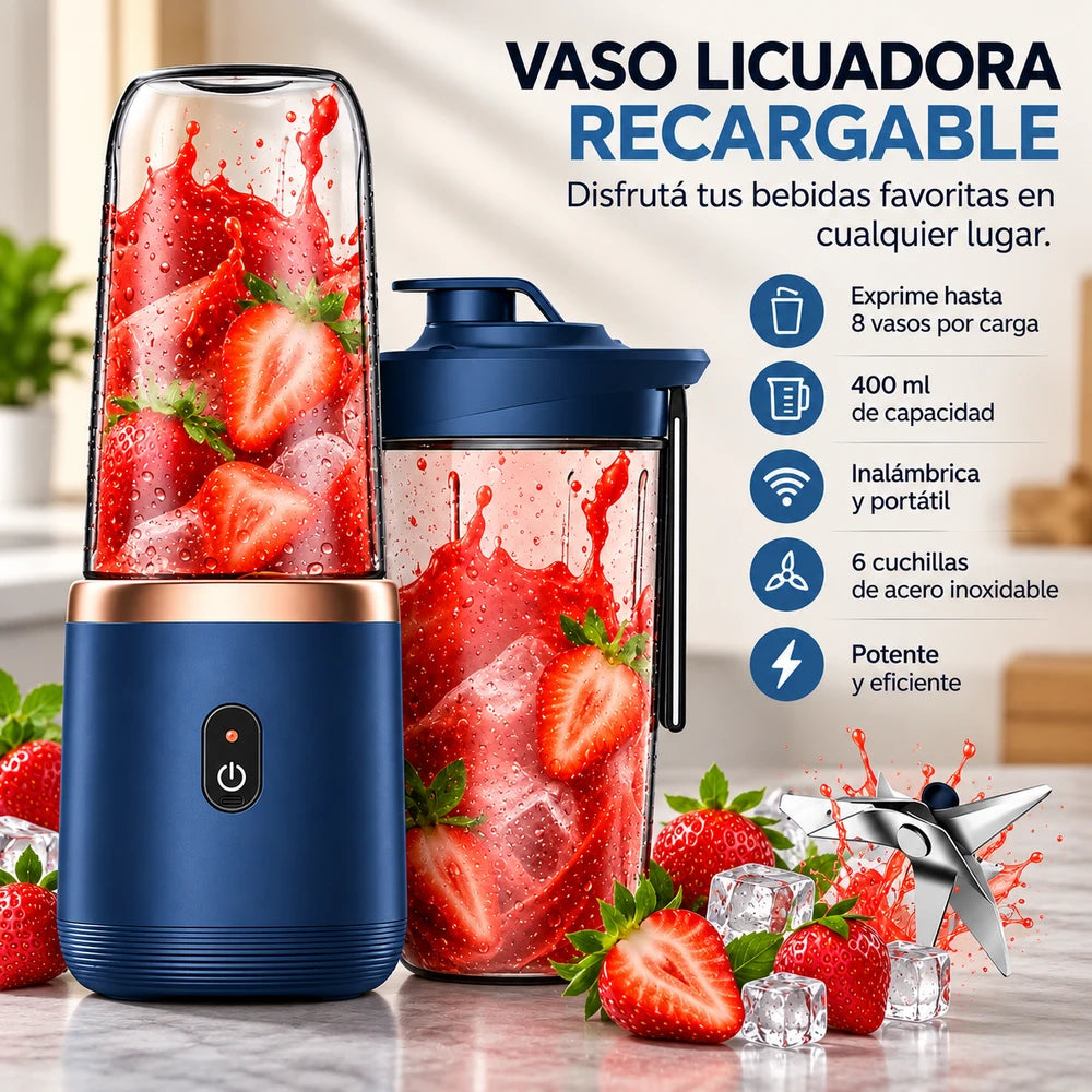 Vaso Licuadora Portátil Recargable
