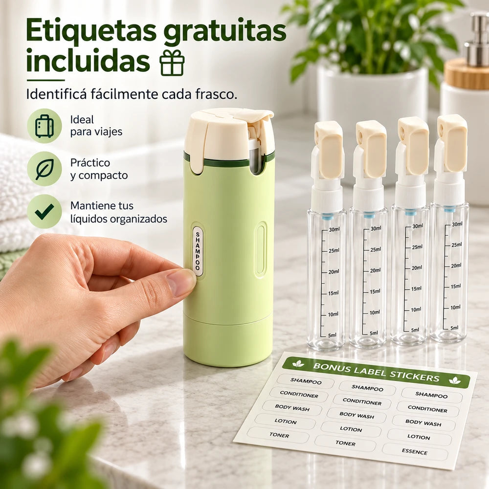 Botella 4 en 1 para Viaje y Gimnasio