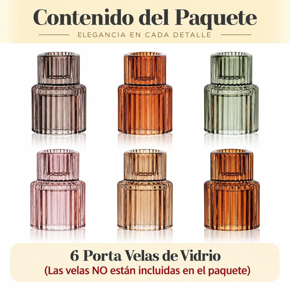 Candelabros de Vidrio Vintage para Mesa