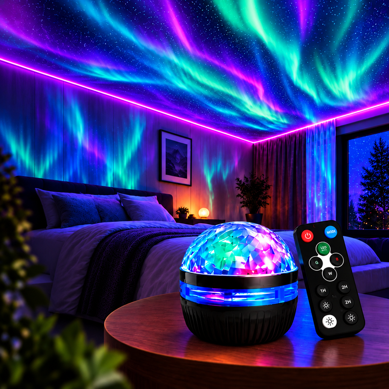 Mini Proyector de Luces Aurora Boreal para Dormitorio